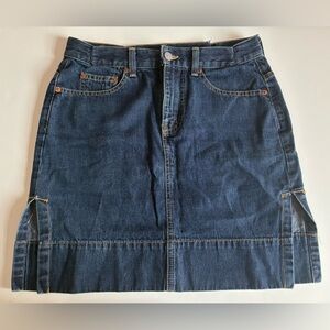 Levi's Dark Blue Mini Skirt with Side Slits - Waist 26